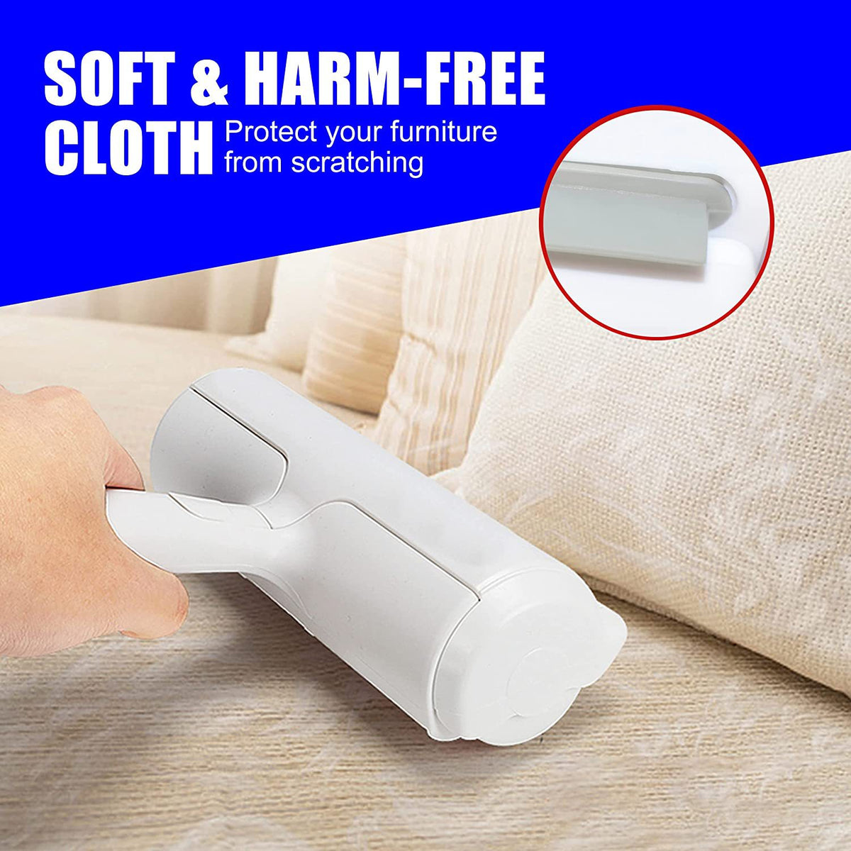 Reusable Pet Hair Remover Roller - Lint-Free Fur Pickup Tool